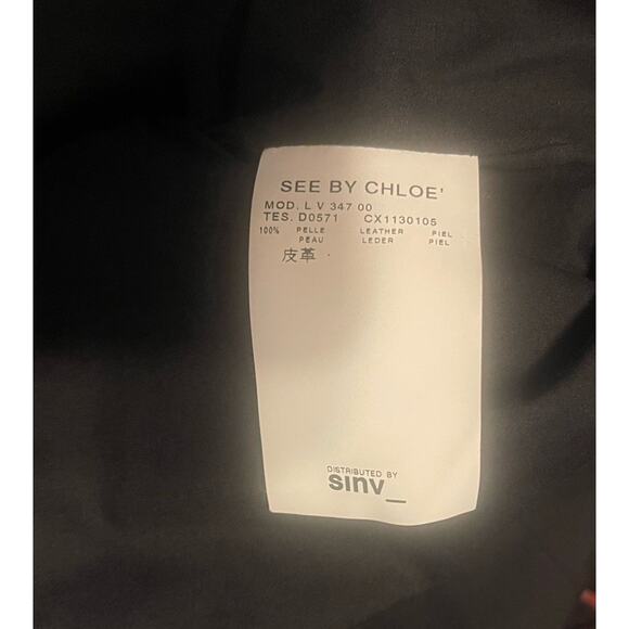 See by Chloe Womens 8 Black Soft Leather Button Lined Sleeveless Mini Dress NWOT - Picture 4 of 5